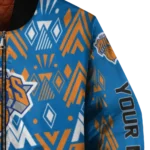 custom new york knicks pyramid shapes blue bomber jacket best selling