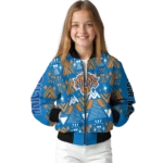 custom new york knicks pyramid shapes blue bomber jacket best selling