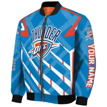 custom oklahoma city thunder chevron angles blue bomber jacket best selling