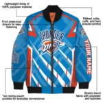 custom oklahoma city thunder chevron angles blue bomber jacket best selling