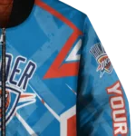 custom oklahoma city thunder chevron angles blue bomber jacket best selling