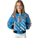 custom oklahoma city thunder chevron angles blue bomber jacket best selling