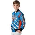 custom oklahoma city thunder chevron angles blue bomber jacket best selling