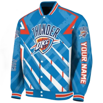 custom oklahoma city thunder chevron angles blue varsity jacket best selling.webp