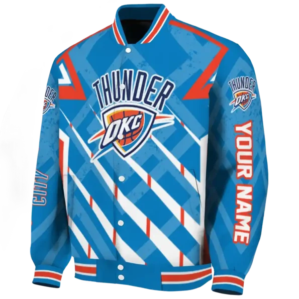 custom oklahoma city thunder chevron angles blue varsity jacket best selling.webp