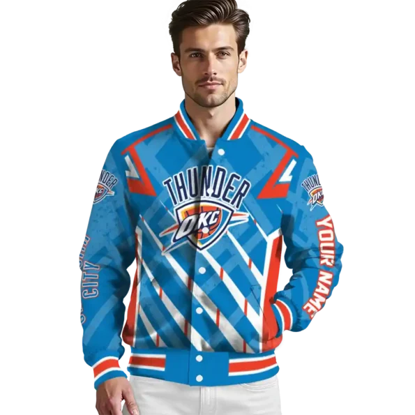 custom oklahoma city thunder chevron angles blue varsity jacket high quality.webp