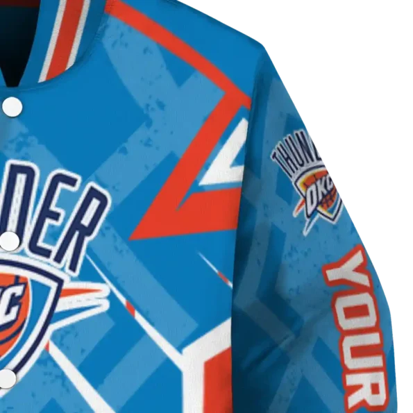 custom oklahoma city thunder chevron angles blue varsity jacket premium grade.webp