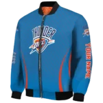 custom oklahoma city thunder chevron arrow blue bomber jacket best selling
