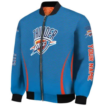 custom oklahoma city thunder chevron arrow blue bomber jacket best selling