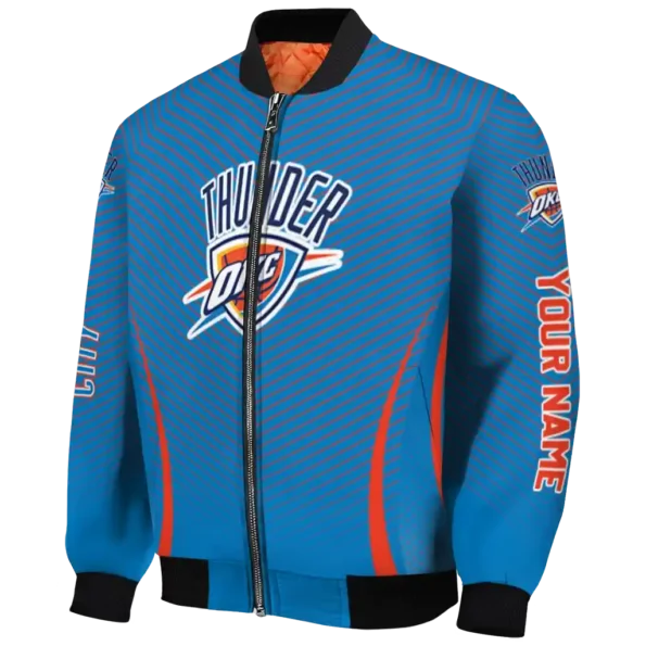 custom oklahoma city thunder chevron arrow blue bomber jacket best selling