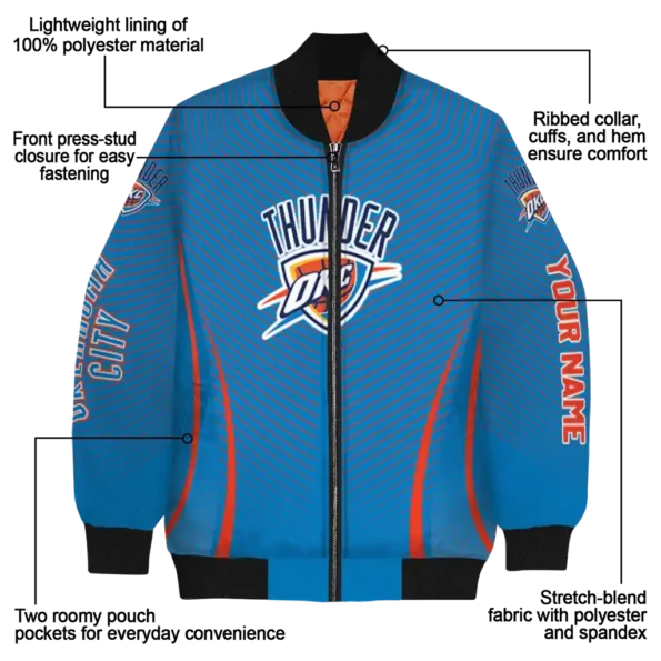 custom oklahoma city thunder chevron arrow blue bomber jacket new arrival
