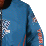 custom oklahoma city thunder chevron arrow blue bomber jacket best selling