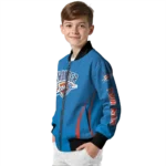custom oklahoma city thunder chevron arrow blue bomber jacket best selling