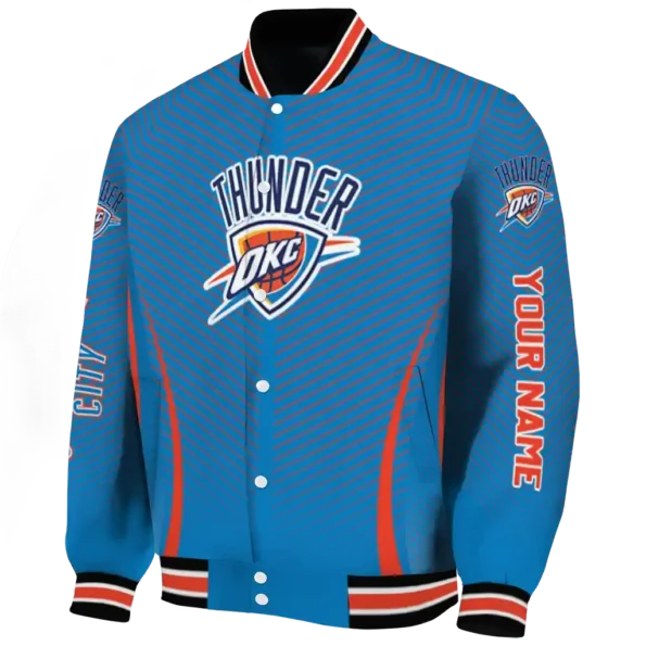 custom oklahoma city thunder chevron arrow blue varsity jacket best selling.webp