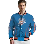 custom oklahoma city thunder chevron arrow blue varsity jacket best selling.webp