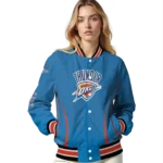 custom oklahoma city thunder chevron arrow blue varsity jacket best selling.webp