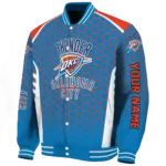 custom oklahoma city thunder hexagon grid blue varsity jacket best selling.webp