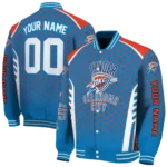 custom oklahoma city thunder hexagon grid blue varsity jacket best selling.webp
