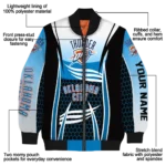 custom oklahoma city thunder mesh effect blue black bomber jacket best selling