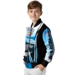 custom oklahoma city thunder mesh effect blue black bomber jacket best selling