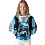 custom oklahoma city thunder mesh effect blue black varsity jacket best selling.webp