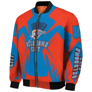 custom oklahoma city thunder spider mark blue bomber jacket best selling