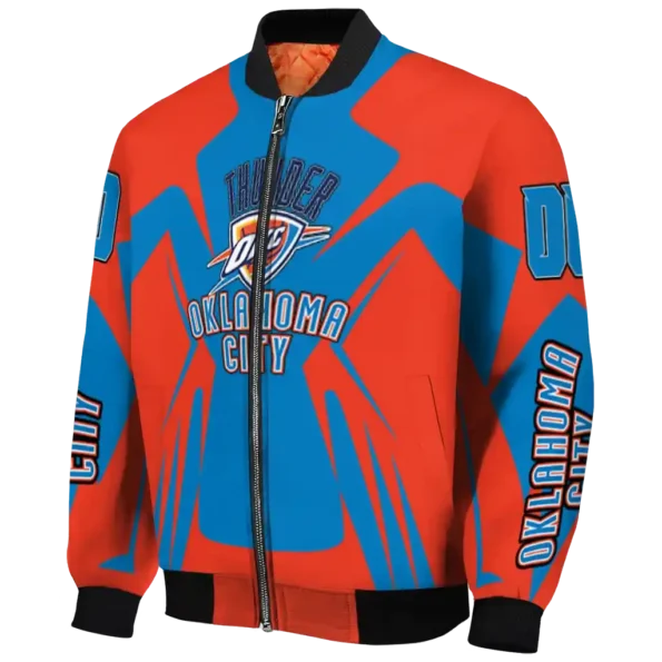 custom oklahoma city thunder spider mark blue bomber jacket best selling