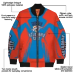 custom oklahoma city thunder spider mark blue bomber jacket best selling