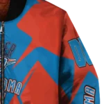 custom oklahoma city thunder spider mark blue bomber jacket best selling