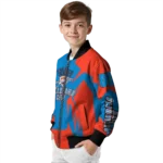 custom oklahoma city thunder spider mark blue bomber jacket best selling