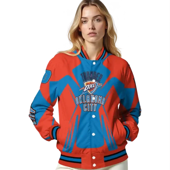 custom oklahoma city thunder spider mark blue varsity jacket latest model.webp
