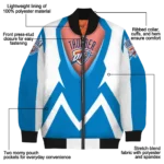 custom oklahoma city thunder v stripes blue white bomber jacket best selling