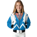 custom oklahoma city thunder v stripes blue white bomber jacket best selling