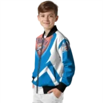 custom oklahoma city thunder v stripes blue white bomber jacket best selling