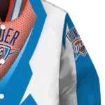 custom oklahoma city thunder v stripes blue white varsity jacket best selling.webp