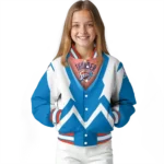 custom oklahoma city thunder v stripes blue white varsity jacket best selling.webp