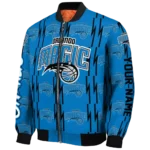 custom orlando magic bolt stripe blue bomber jacket best selling