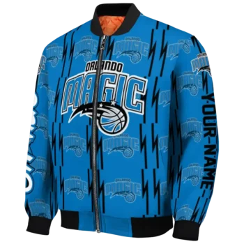 custom orlando magic bolt stripe blue bomber jacket best selling