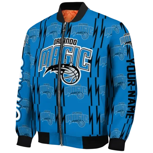 custom orlando magic bolt stripe blue bomber jacket best selling