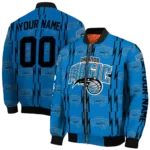 custom orlando magic bolt stripe blue bomber jacket best selling