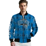 custom orlando magic bolt stripe blue bomber jacket best selling