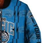 custom orlando magic bolt stripe blue bomber jacket best selling