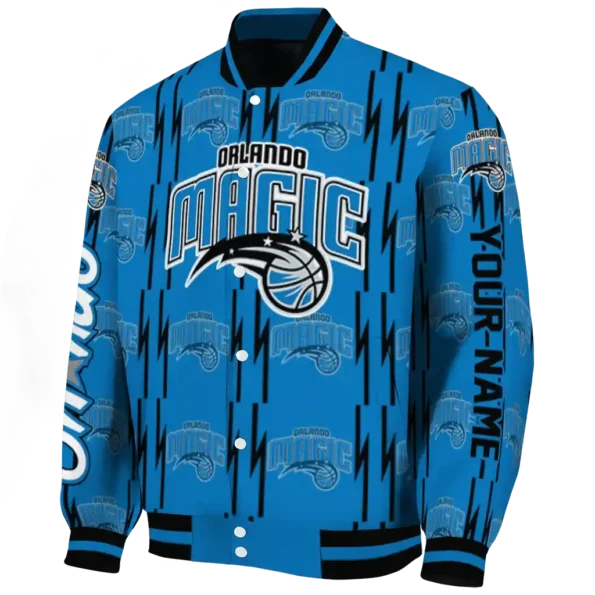 custom orlando magic bolt stripe blue varsity jacket best selling.webp