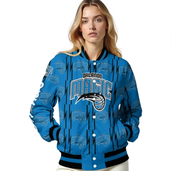 custom orlando magic bolt stripe blue varsity jacket latest model.webp