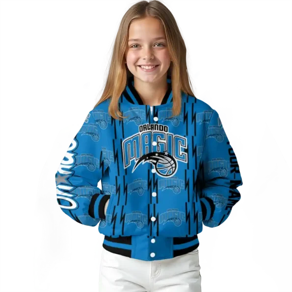 custom orlando magic bolt stripe blue varsity jacket top rated.webp