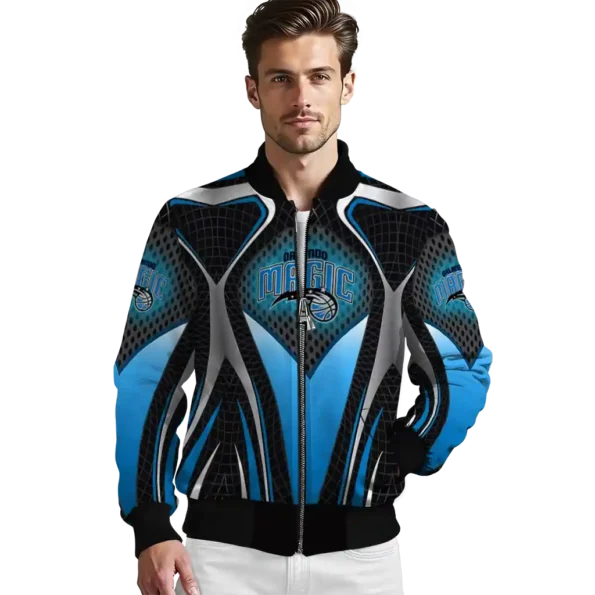 custom orlando magic mesh chest black bomber jacket high quality