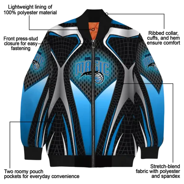 custom orlando magic mesh chest black bomber jacket new arrival