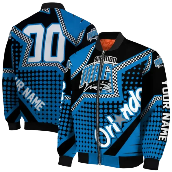 custom orlando magic star burst blue bomber jacket fashion forward