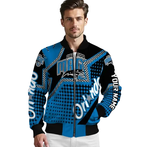 custom orlando magic star burst blue bomber jacket high quality