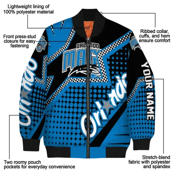 custom orlando magic star burst blue bomber jacket new arrival